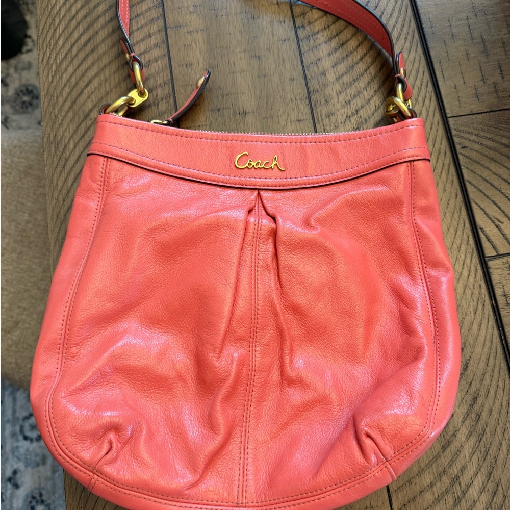 Coach Coral Leather Shoulder Bag